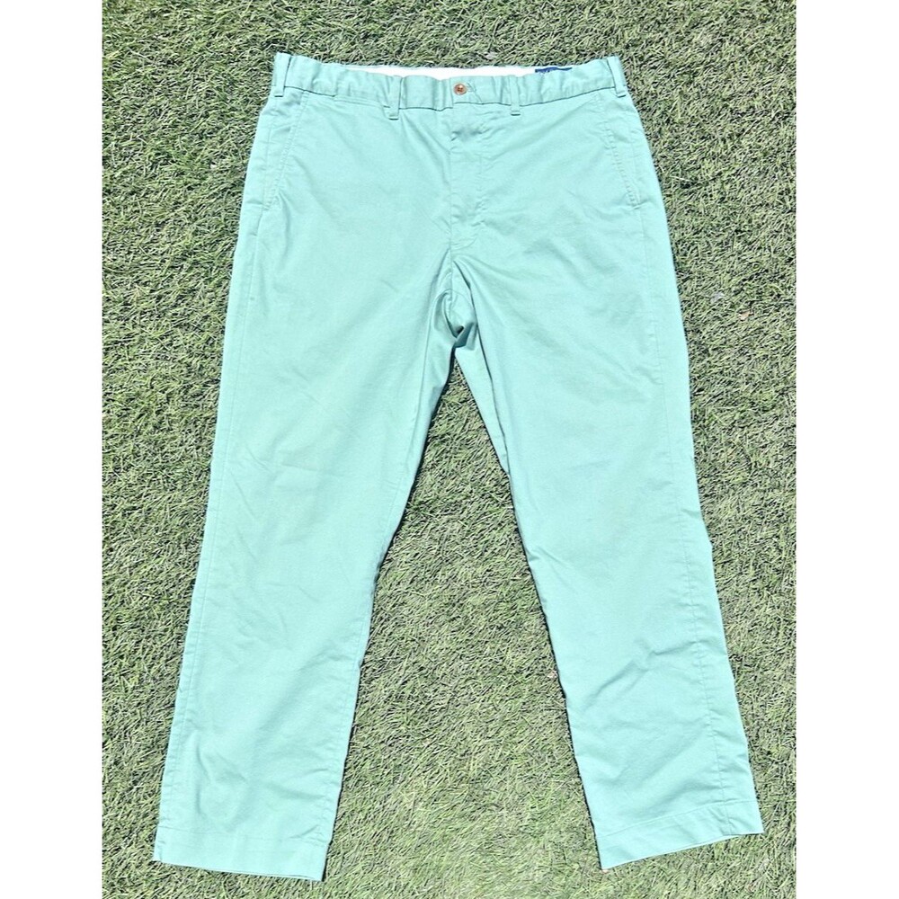 Polo Golf Ralph Lauren Flat Front Pants Mens 34x30 Seafoam Green Tailored Fit